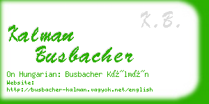 kalman busbacher business card